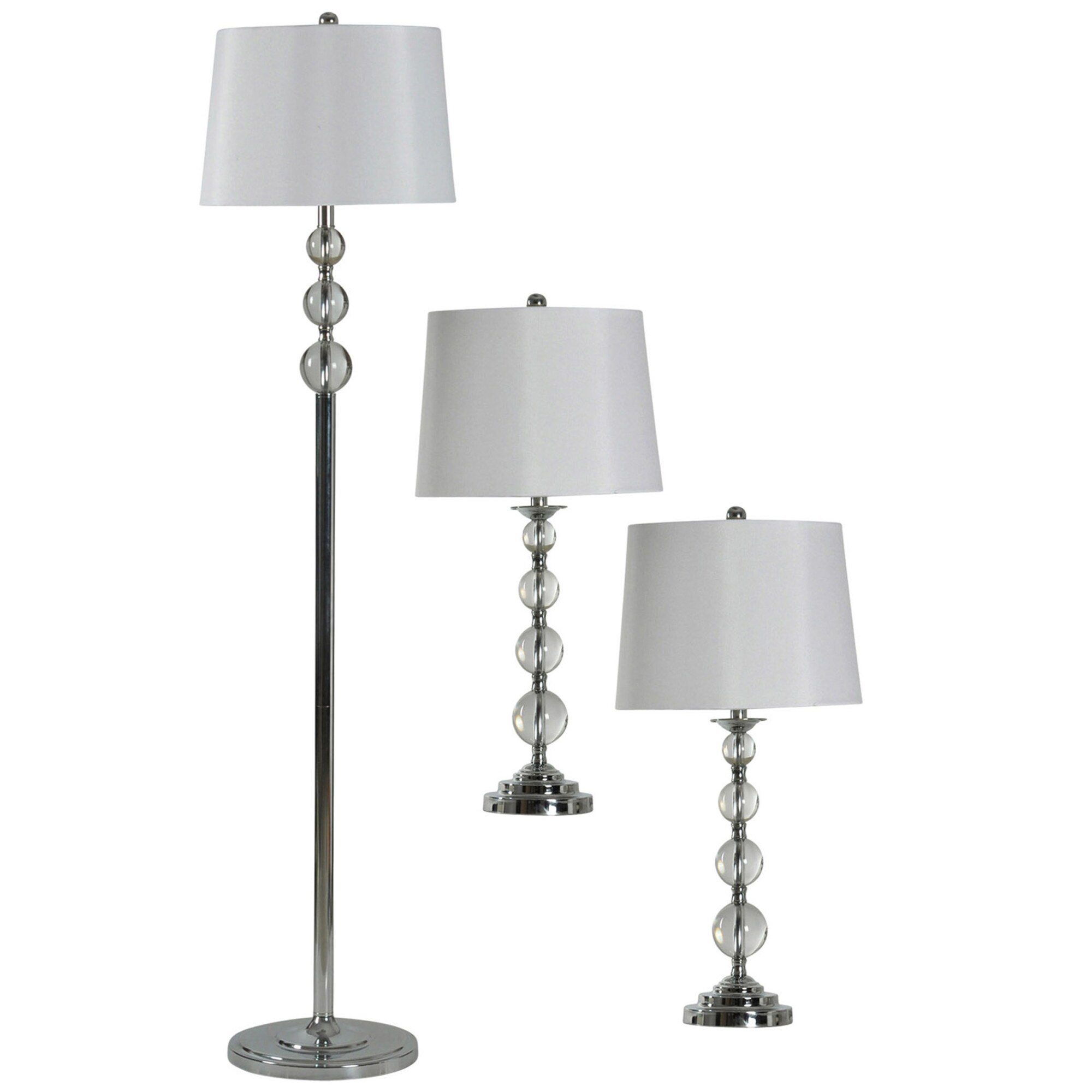 Delacora Sc L81029 Orbus 59 Tall Accent Lamp Set Includes 2 Table And 1 Floor Lamp With Hardback Fabric Shade Overstock 25654490