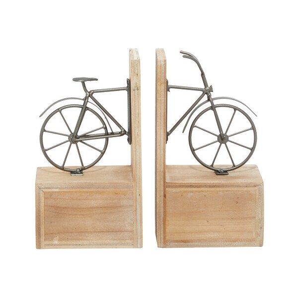 Wood Bicycle Bookends 