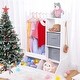 preview thumbnail 3 of 10, Kids Dress up Storage with Mirror and Storage Bin - 18.7"D x 32.3"W x 45.3"H White