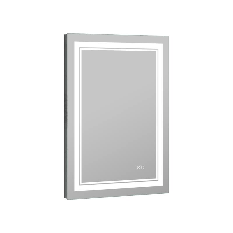 Retangular Wall Mounted LED Bathroom Mirror With Touch Switch Memory Mirror Anti-Fog (Horizontal/Vertical)