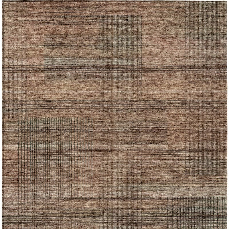 HomeRoots Striped Transitional Rectangle Outdoor Rug