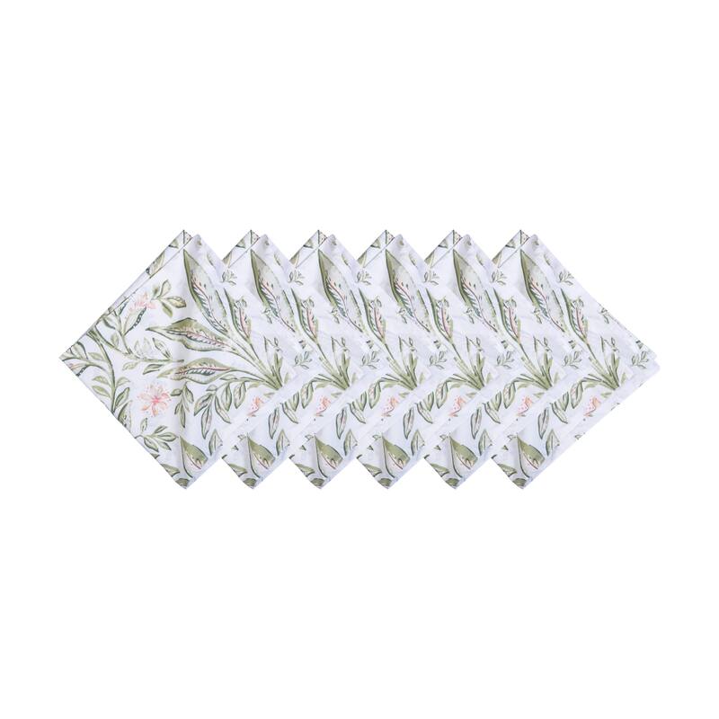 20" x 20" Lana Palms Reversible Graphic Print Machine Washable Napkins Set of 6 - Orange