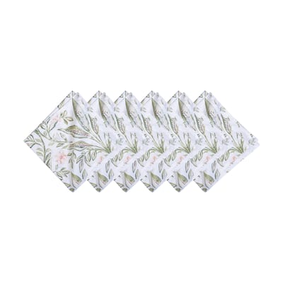 20" x 20" Lana Palms Reversible Graphic Print Machine Washable Napkins Set of 6 - Orange