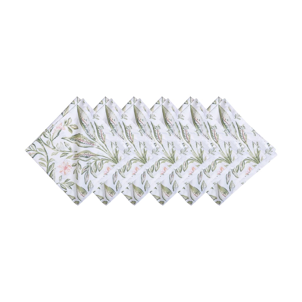 20" x 20" Lana Palms Reversible Graphic Print Machine Washable Napkins Set of 6 - Orange