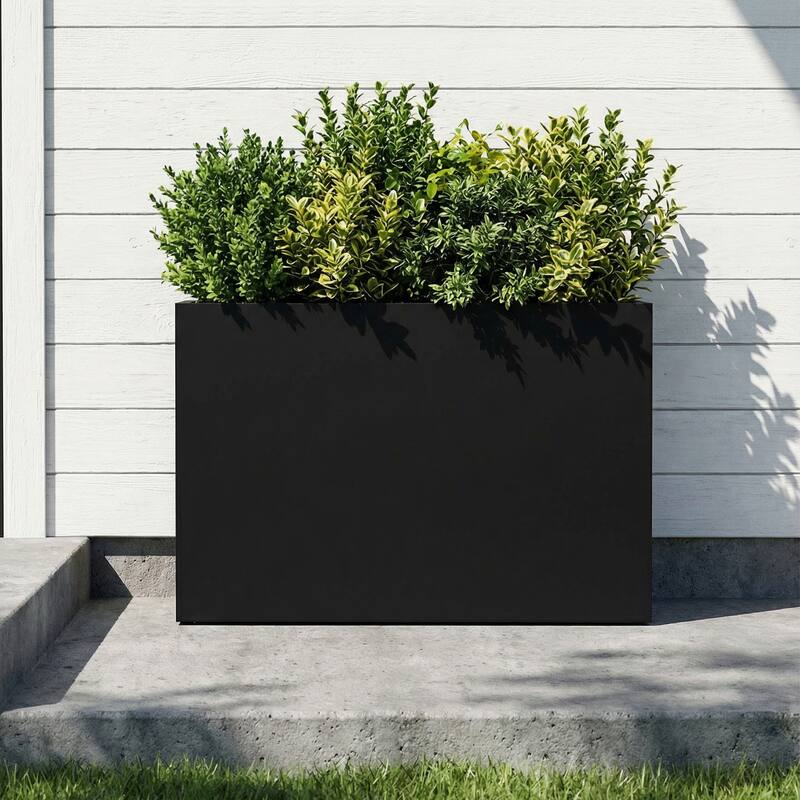 Metal Planters for Outdoor Plants Planter Box - Black-1PC - 30"x24"