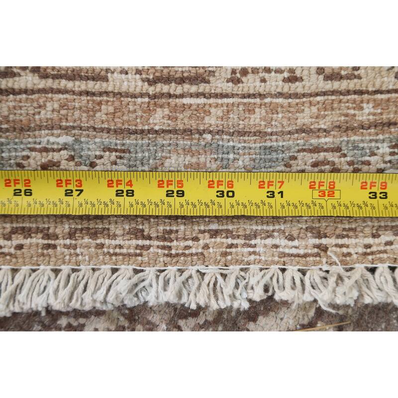 Muted Traditional Geometric Hamedan Persian Area Rug Wool Handmade - 6'10" x 9'9"