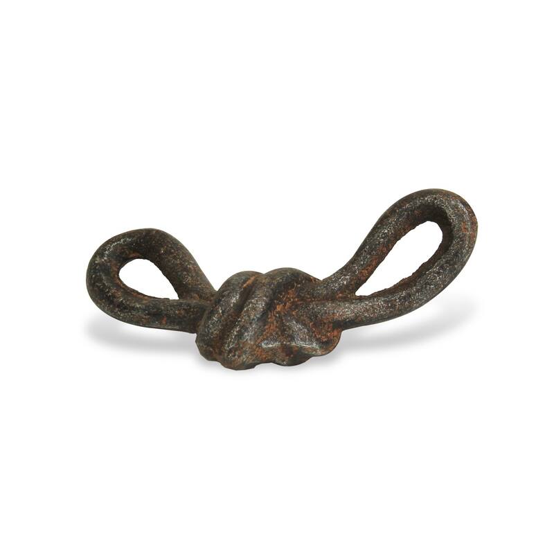 HomeRoots 6" Gray Rustic Cast Iron Knot Tabletop Sculpture - 6 x 2.75 x 1.5