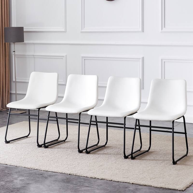 Retro Bar Chairs Set of 4, Modern Faux Leather High Bar Stools with Back and Metal Leg, Bar Chairs for Kitchen Island