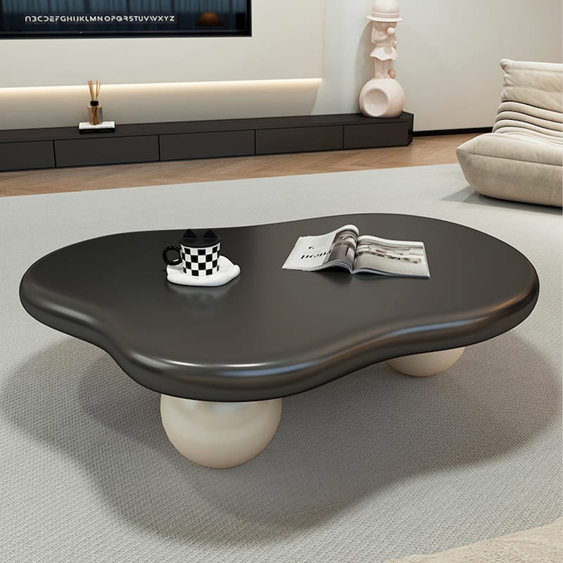 48" Modern Coffee Table, Cloud Shaped, Wood