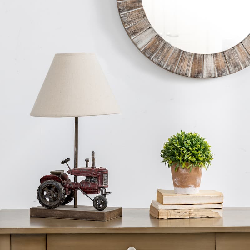Glitzhome Polyresin Farmhouse Truck Seahorse Table Lamp Fall Thanksgiving Gifts