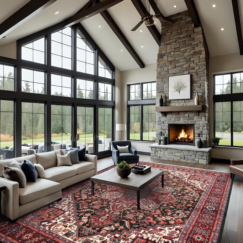 8'10''x11'11'' Hand Knotted Wool Green Heriz Traditional Medallion Area Rug - 8' 10'' x 11' 11''