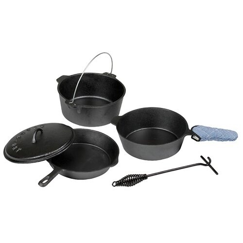 Stansport 16903B Cast Iron 6 Piece Cookware Set