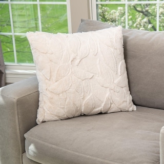 HGTV Triple Jacquard Carved Faux Fur Pillow