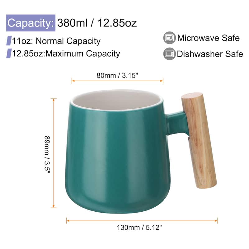 Ceramic Coffee Mug Set 12.85 Oz Handmade Ceramic Mugs Gift Box - Green