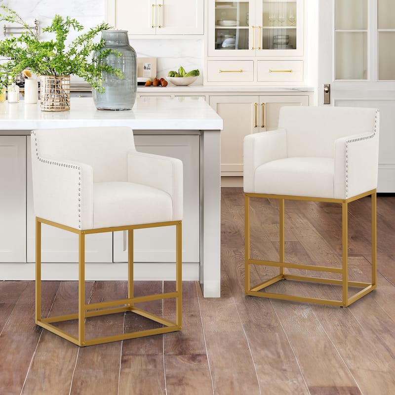 Modern Counter Height Bar Stools Fabric Upholstered Counter Stool