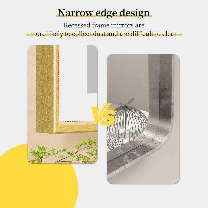 Gold Aluminium Alloy Frame Illuminated LED Bathroom Mirror
