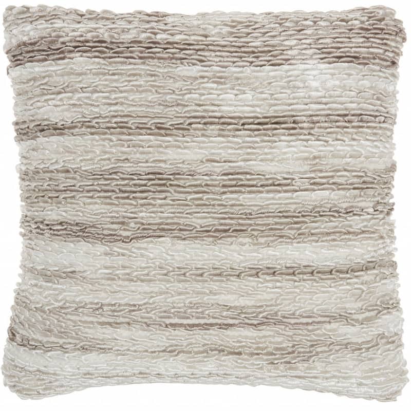 Petite Taupe and Striped Throw Pillow
