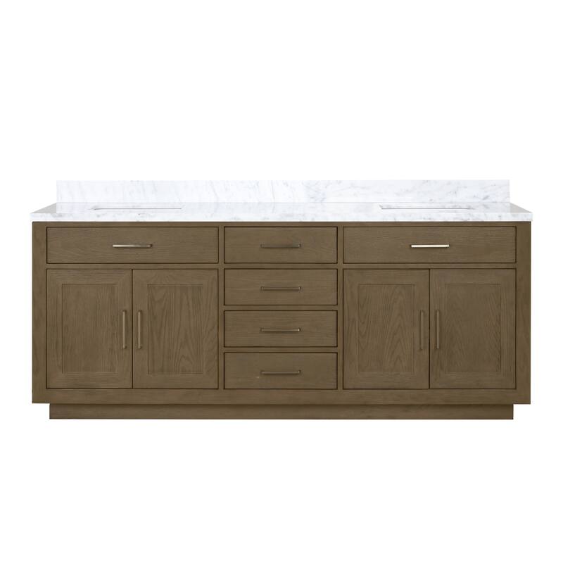 Lexora Abbey Bath Vanity and Carrara Marble Top