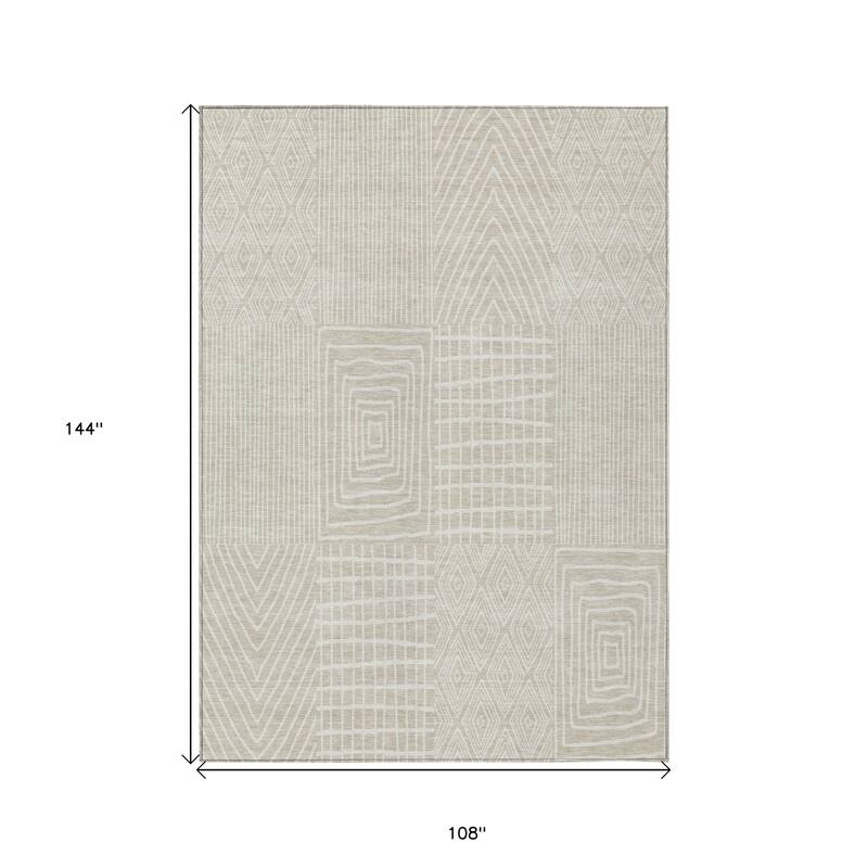 HomeRoots Geometric Transitional Rectangle Outdoor Rug