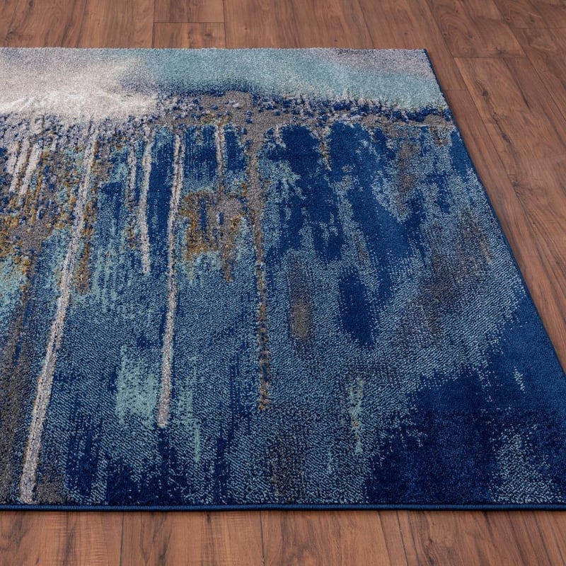 Luxe Weavers Beverly Collection Blue 8x10 Abstract Area Rug - 8' x 10'/Surplus
