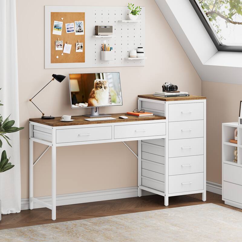 Modern Makeup Vanity Desk Dressing Table with Reversible Drawers (Without Mirror)