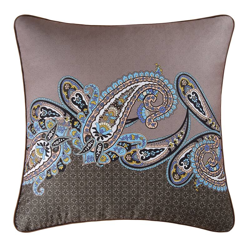 Nadia Brown Paisley Euro Sham - Euro Square - Brown