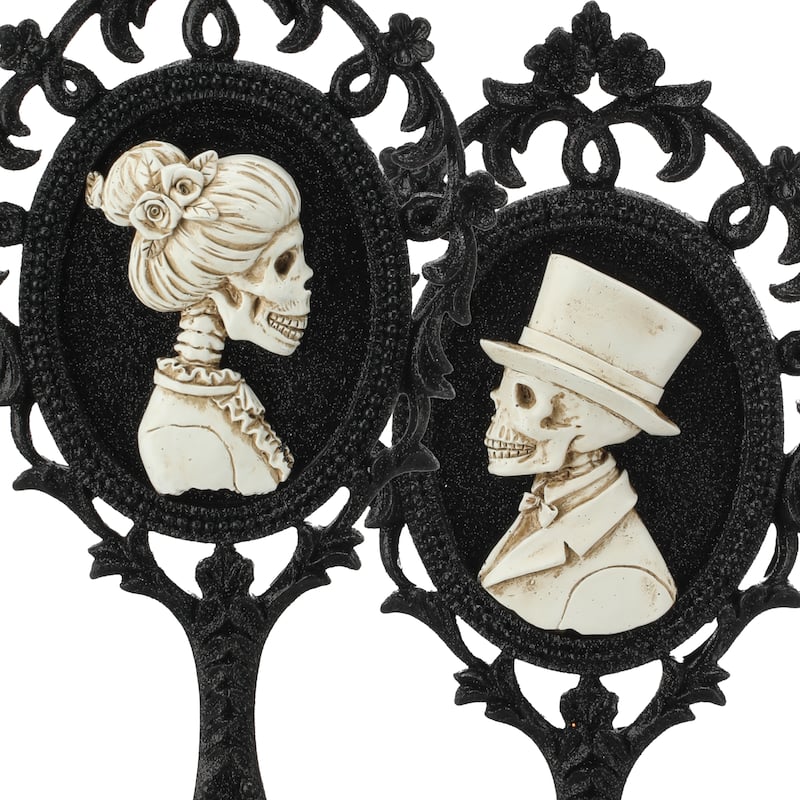 14" Skull hand Mirror Set of 2