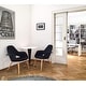 preview thumbnail 17 of 71, Organic Upholstered Fabric Modern Armchair with Natural Wooden Legs for Dining Room Office or Accent Lounge Side Chair