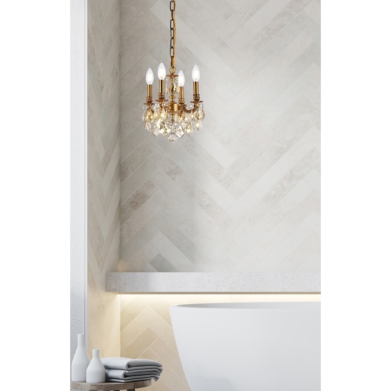 Fleur Illumination Collection Pendant D:10in H:10in Lt:4 French Gold Finish