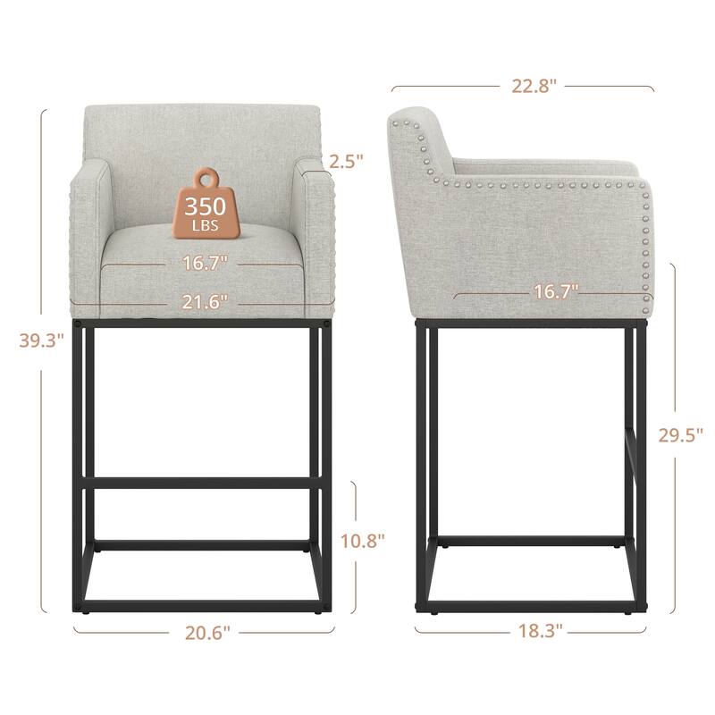 Modern Counter Height Bar Stools Fabric Upholstered Counter Stool