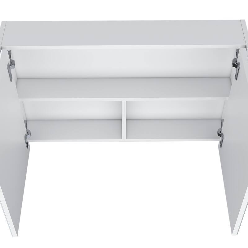 Wall-Mounted Bathroom Medicine Cabinet - 19.7" H, 31.5" W, 2 Mirrored Doors, 3 Shelves, Space-Saving Storage