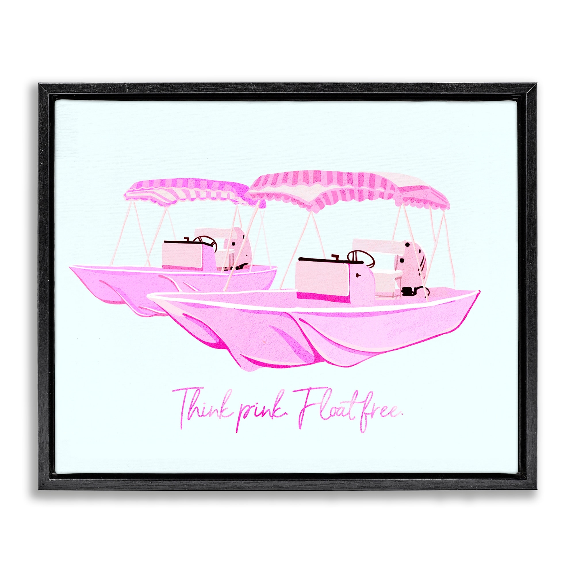 Stupell Think Pink Float Free Boats Framed Floater Canvas Wall Art Design By Ziwei Li