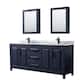 Option Dark Blue, Black Trim, White Carrara Marble Top