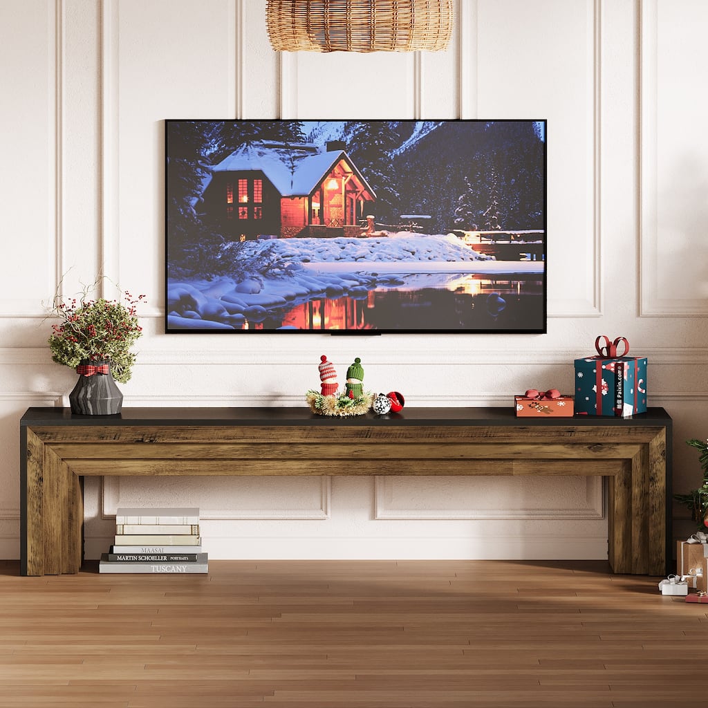 70.9" Extra Long Wooden TV Stand for 75-Inch TVs, Entertainment Center Media Console for Living Room