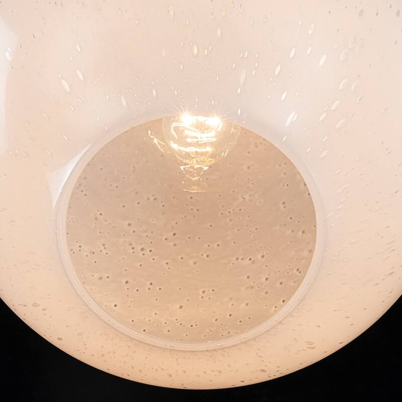 Modern White Bubble Glass Globe Pendant Light with Side Opening
