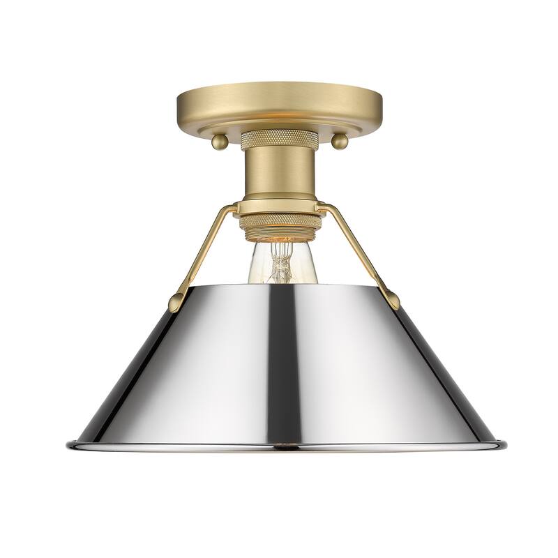 Orwell 1-Light Flush Mount in Brushed Champagne Bronze with Chrome - Gold