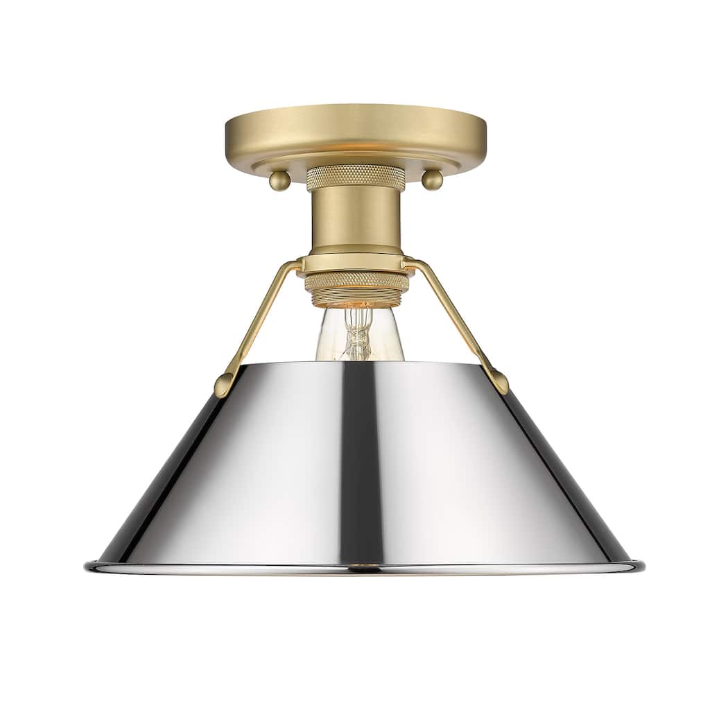 Orwell 1-Light Flush Mount in Brushed Champagne Bronze with Chrome - Gold