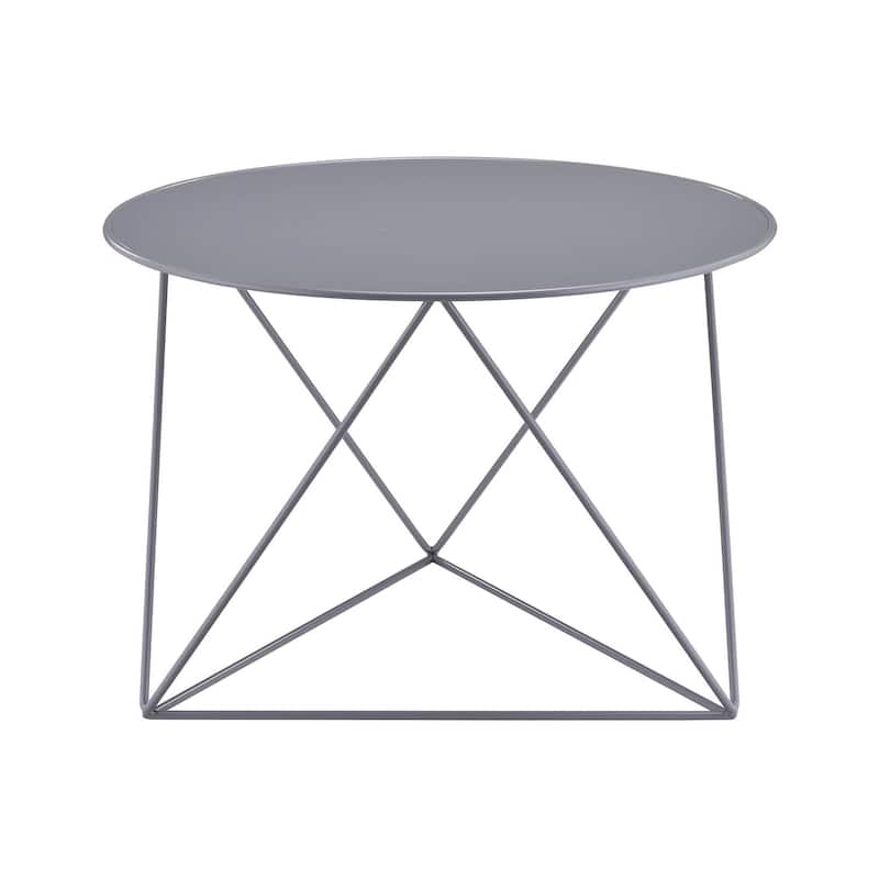 ACME Epidia Round Accent Table in Gray