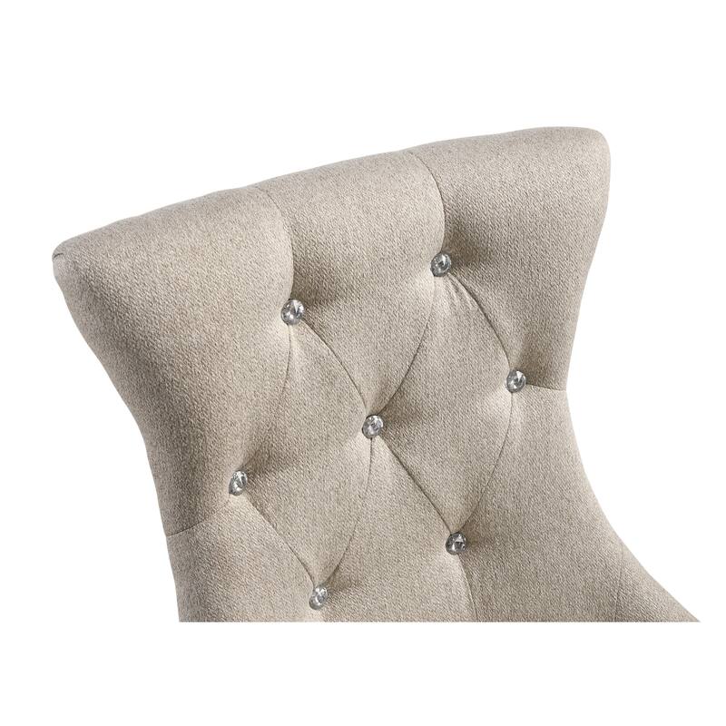 Gabrian Two-tone Beige Fabric & Reclaimed Gray Finish Side Chair (Set of 2)
