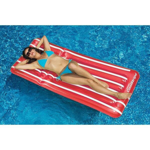 Shop 72 Inflatable Red And White Transparent Cool Stripe Swimming