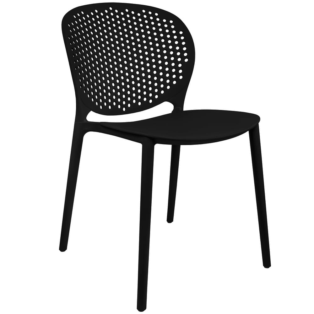 Modern Plastic Garden Patio Indoor or Outdoor Dining Stackable Chair UV Protected Armless With Dot Back Surf