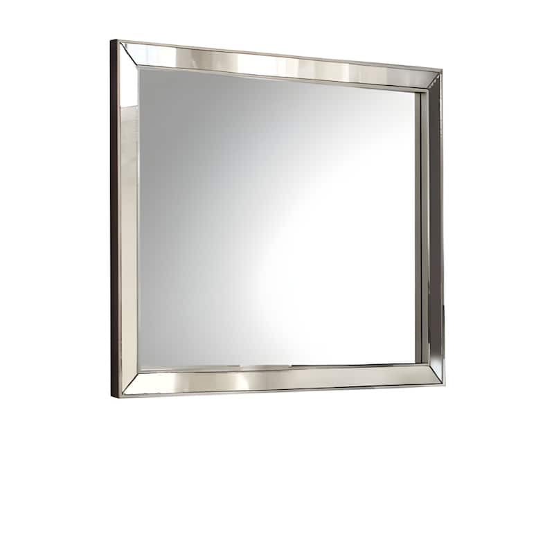 HomeRoots 32" Platinum Wood Framed Mounted Dresser Mirror - 36' X '32' X '1