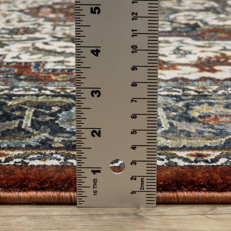 Style Haven Victoria Center Medallion Red/ Multi Area Rug
