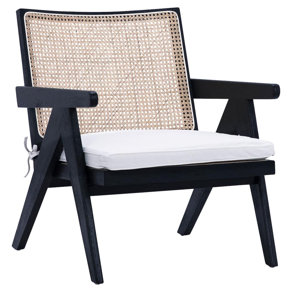Arnald Cotton Upholstered Occasional Chair, Black/Natural