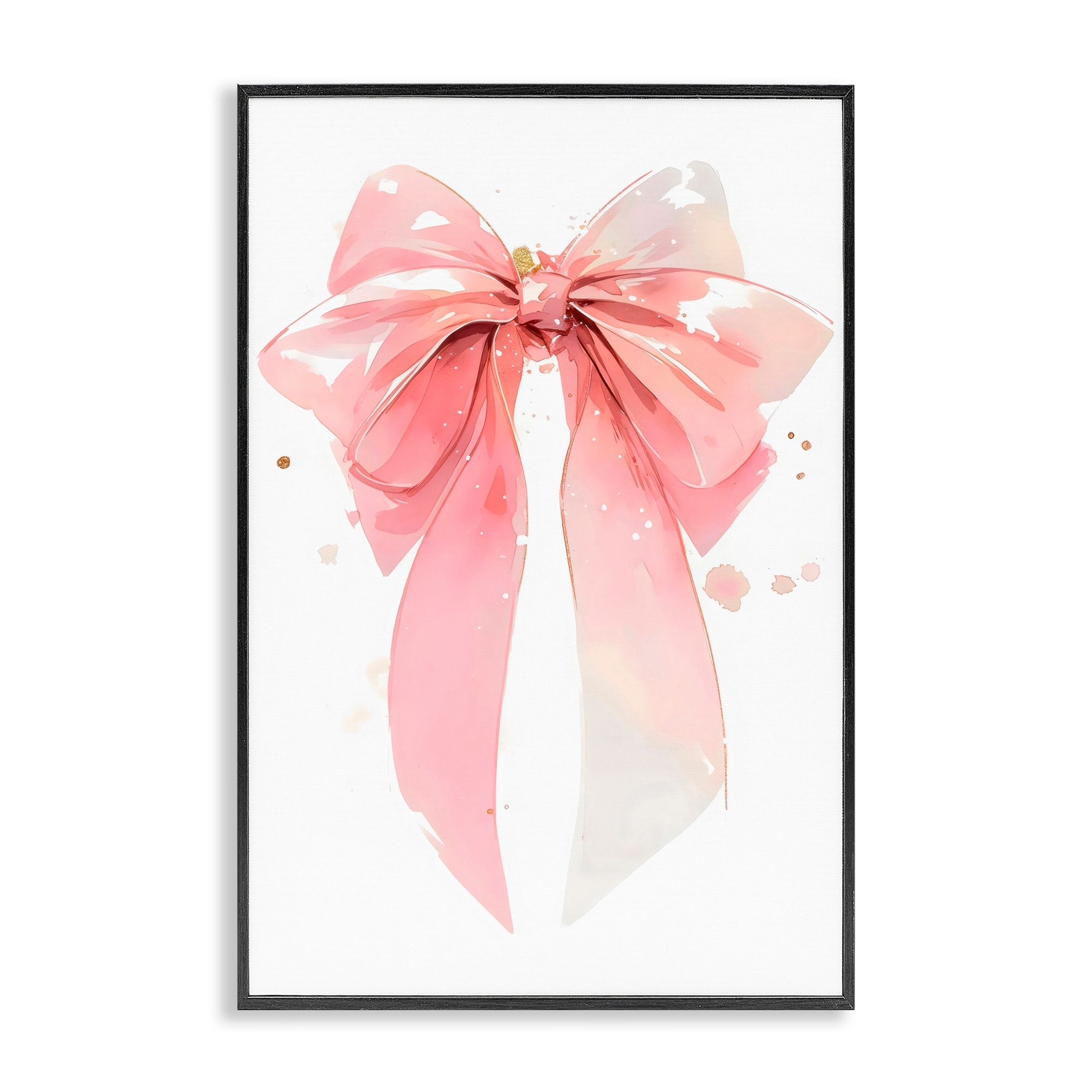Stupell Modern Elegant Pink Bow Framed Giclee Art Design By Creative Studio