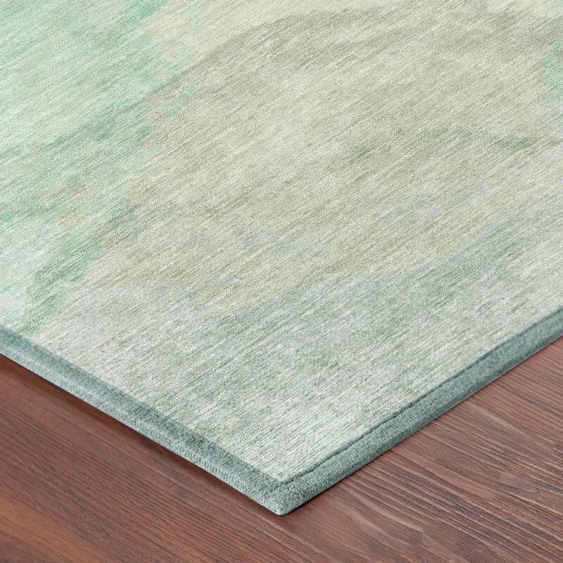 Machine Washable Indoor/ Outdoor Abstract Muted Chantille Rug