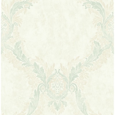 Seabrook Designs Dana Traditional Damask Unpasted Wallpaper