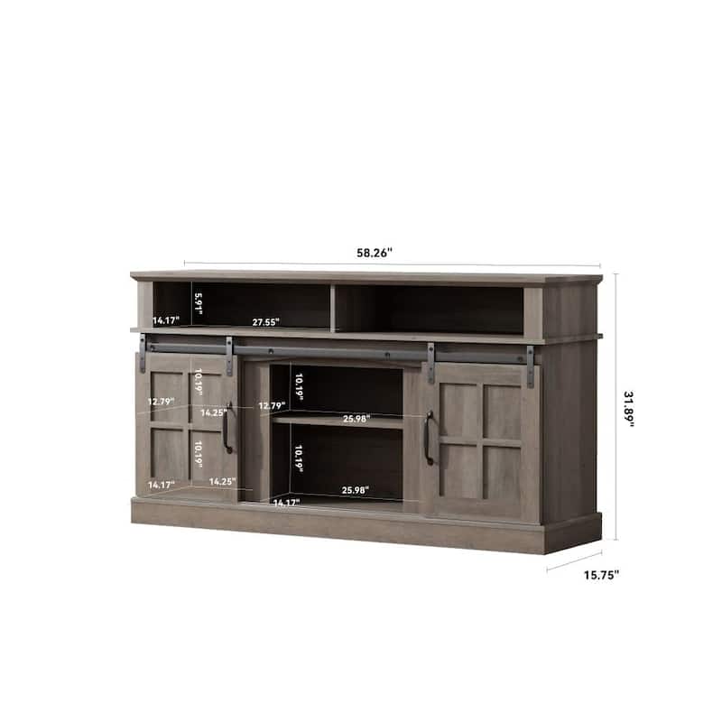58 Inch TV Stand with Storage Cabinet and Shelves, TV Console Table Entertainment Center