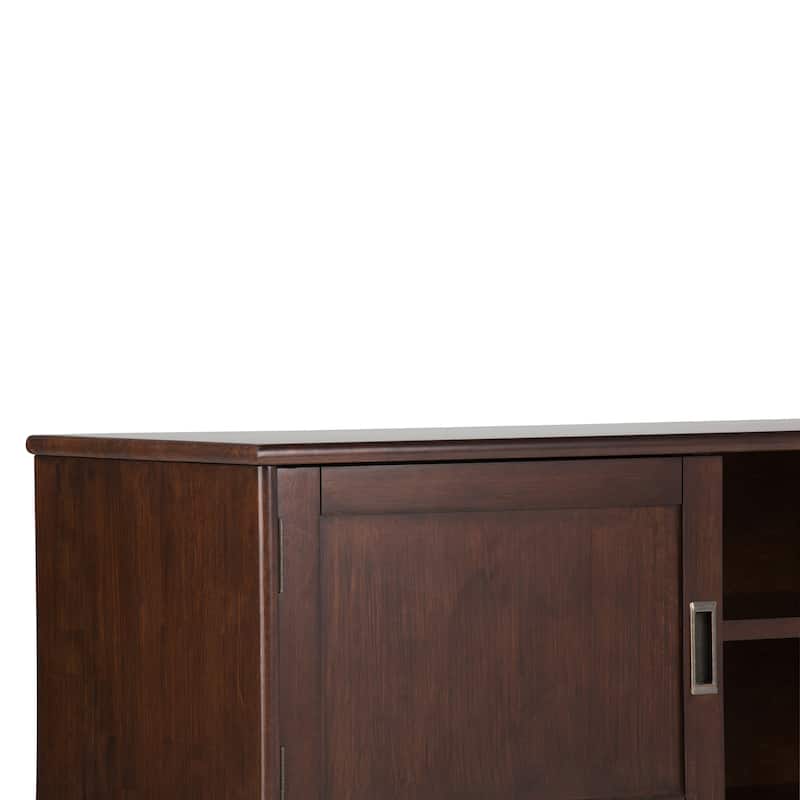 WYNDENHALL Tierney SOLID HARDWOOD 60 inch Wide Mid Century Modern TV Media Stand For TVs up to 65 inches - 60"w x 18"d x 26" h