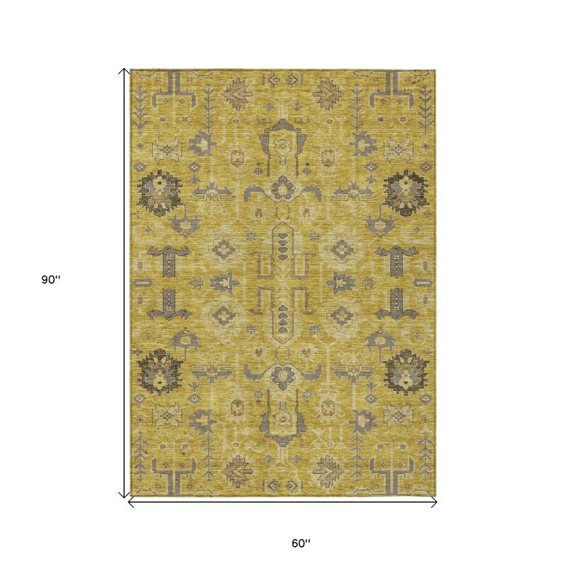 HomeRoots Oriental Traditional Rectangle Outdoor Rug